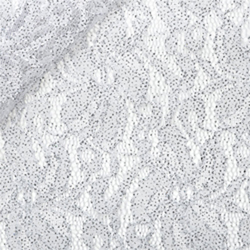Elasztikus glitteres csipke - BIANCO (fehér)